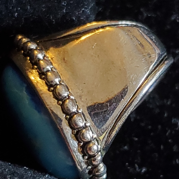 Premier Designs silvertone turquoise colored stone ring size 6 1/2 - Picture 4 of 9